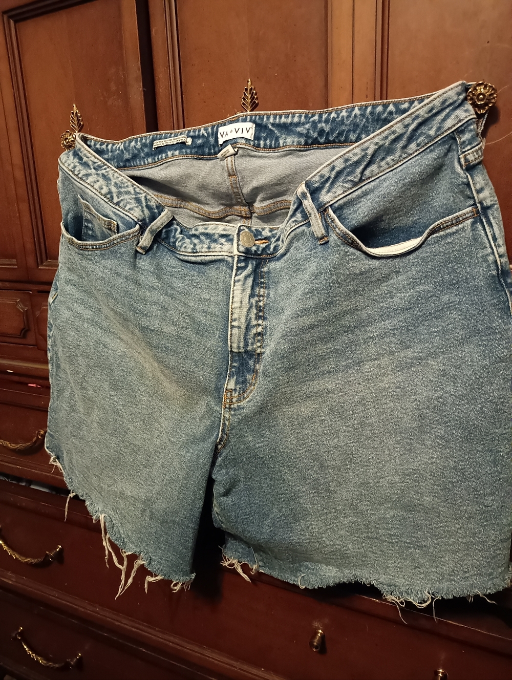 2 Pair Women High-Waist Blue Denim Cutoff Shorts Size 18w